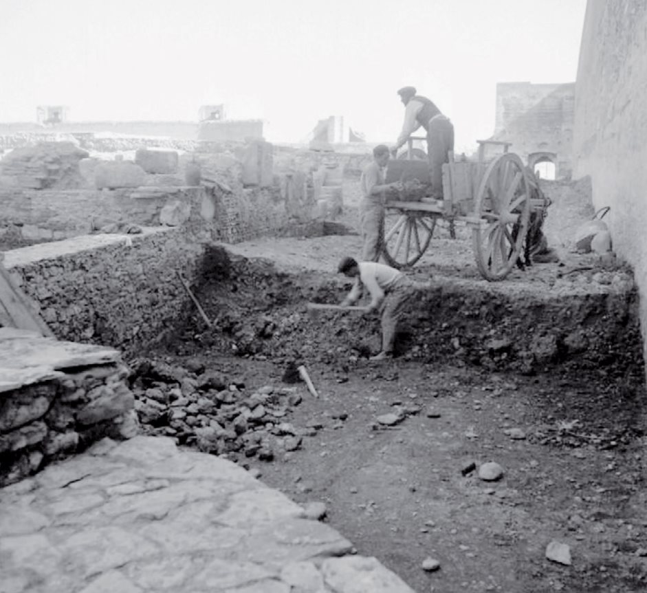 scavi nella fortezza nel 1964